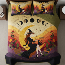 Load image into Gallery viewer, &quot;Embrace the Magic of Autumn - Mabon Witch Moon Quilt Bed Set&quot; - Personalized Gift for Wiccans, Perfect for Halloween and Cozy Nights Blanket PopCulturePrints
