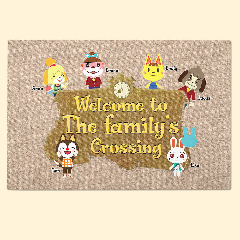 Custom Family Welcome Doormat - Animal Crossing Inspired Doormat PopCulturePrints