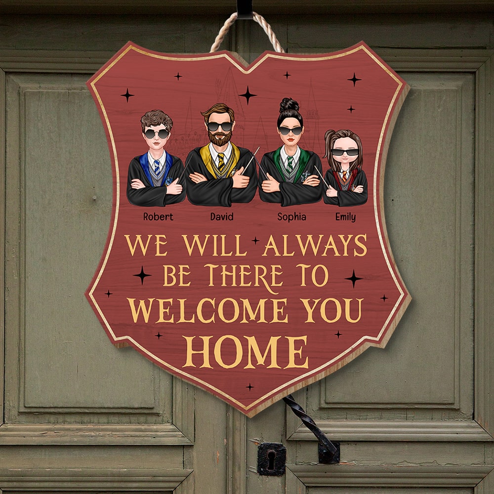 Personalized Family Welcome Home Wood Sign - Custom Gift Wood Sign PopCulturePrints