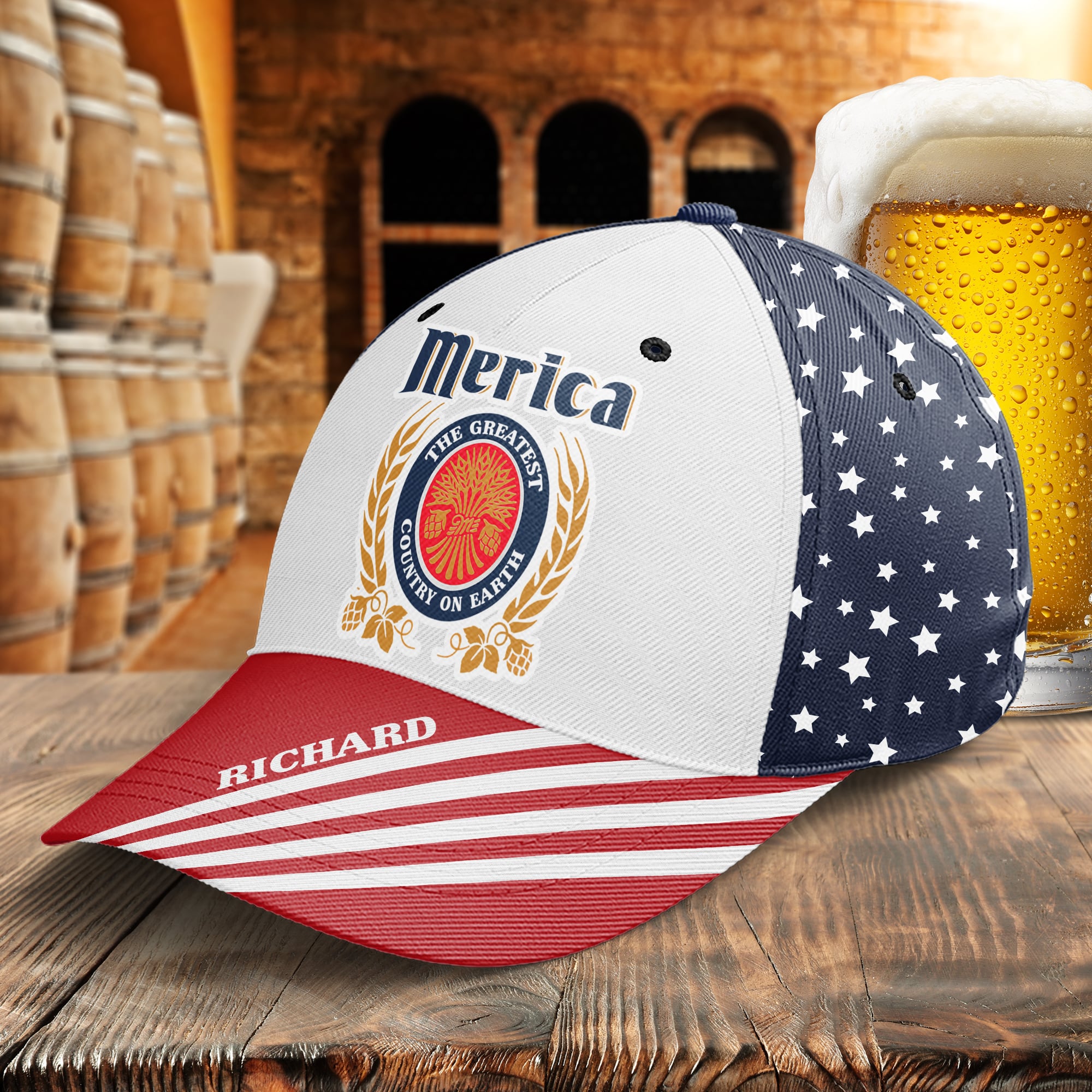 Personalized American Pride Dad Cap - Independence Day Edition Caps PopCulturePrints