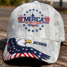 Load image into Gallery viewer, “Celebrate Freedom with Pride” - Proud American Eagle Classic Cap, Personalized Gift for Patriots Caps PopCulturePrints
