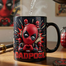 Load image into Gallery viewer, “Dad's Magic Moment with Deadpool and Kids” - Funny Undead Dad And Kids Coffee Mug - Personalized Gift for Dad Coffee Mug PopCulturePrints

