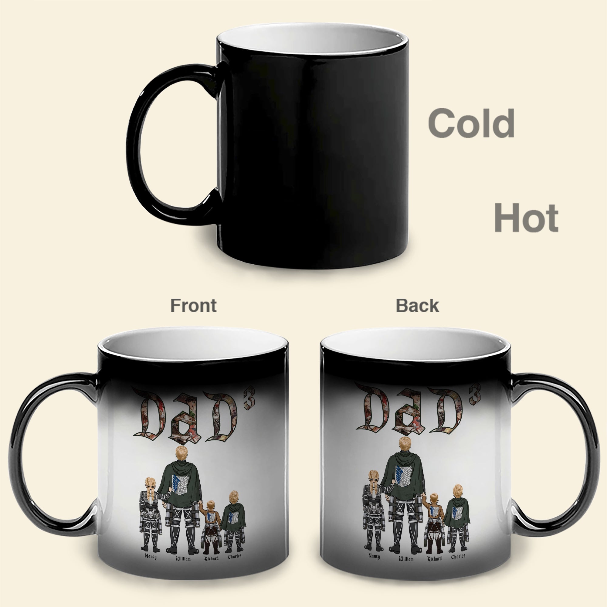Personalized 'Dad' Magic Mug with Pop Culture Theme Coffee Mug PopCulturePrints