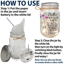 Load image into Gallery viewer, Mom, For All The Times That I Forgot To Thank You - Personalized Mason Jar Light - Gift for Mom, Grandma, and Special Loved Ones Mason Jar Light PopCulturePrints
