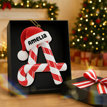 Load image into Gallery viewer, &quot;Add a Personal Touch to Your Christmas!&quot; - Candy Cane Alphabet Acrylic Ornament - Personalized Holiday Gift for Friends, Family and Loved Ones Ornament PopCulturePrints
