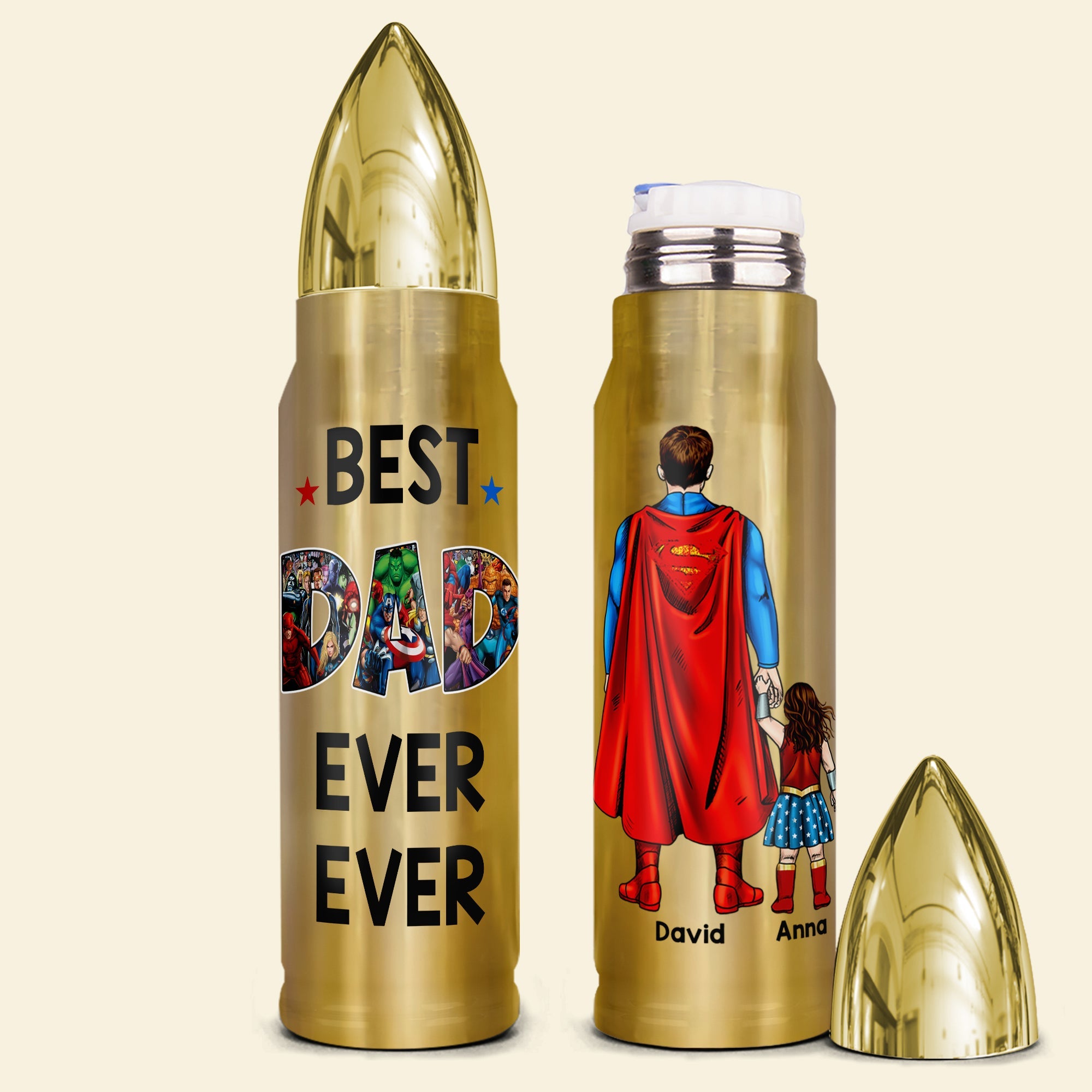 Personalized Best Dad Ever Bullet Tumbler Tumbler Cup PopCulturePrints