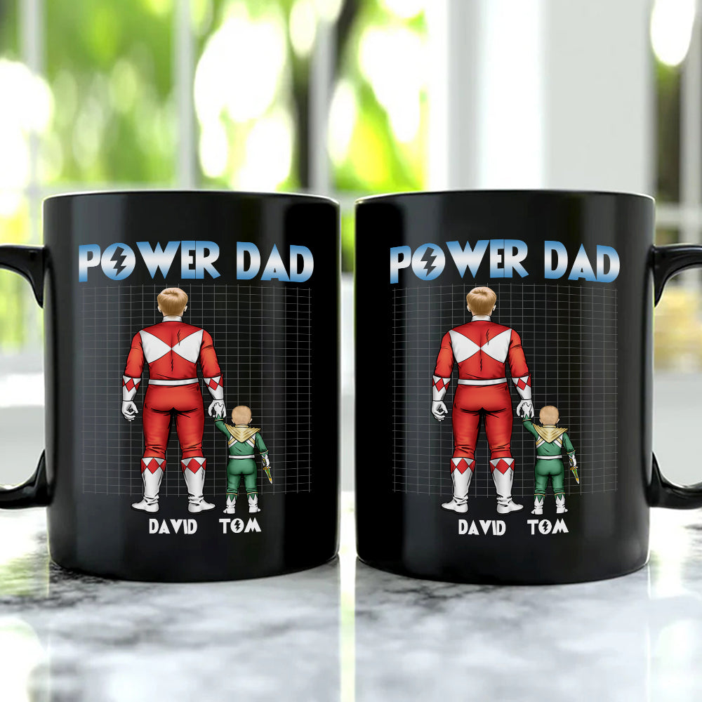 Custom Super Dad Black Mug - Perfect Gift for Father's Day Coffee Mug PopCulturePrints