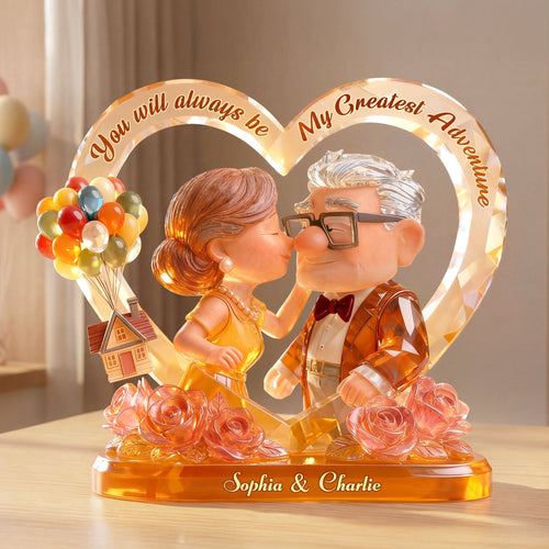 You Will Always Be My Greatest Adventure - Personalized Lovely Old Couple Acrylic Plaque Shaped Plaques PopCulturePrints