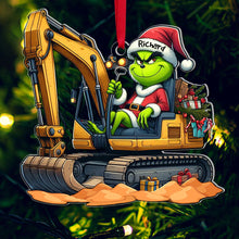 Load image into Gallery viewer, Personalized Excavator Operator Christmas Ornament - Green Holiday Cheer Ornament PopCulturePrints
