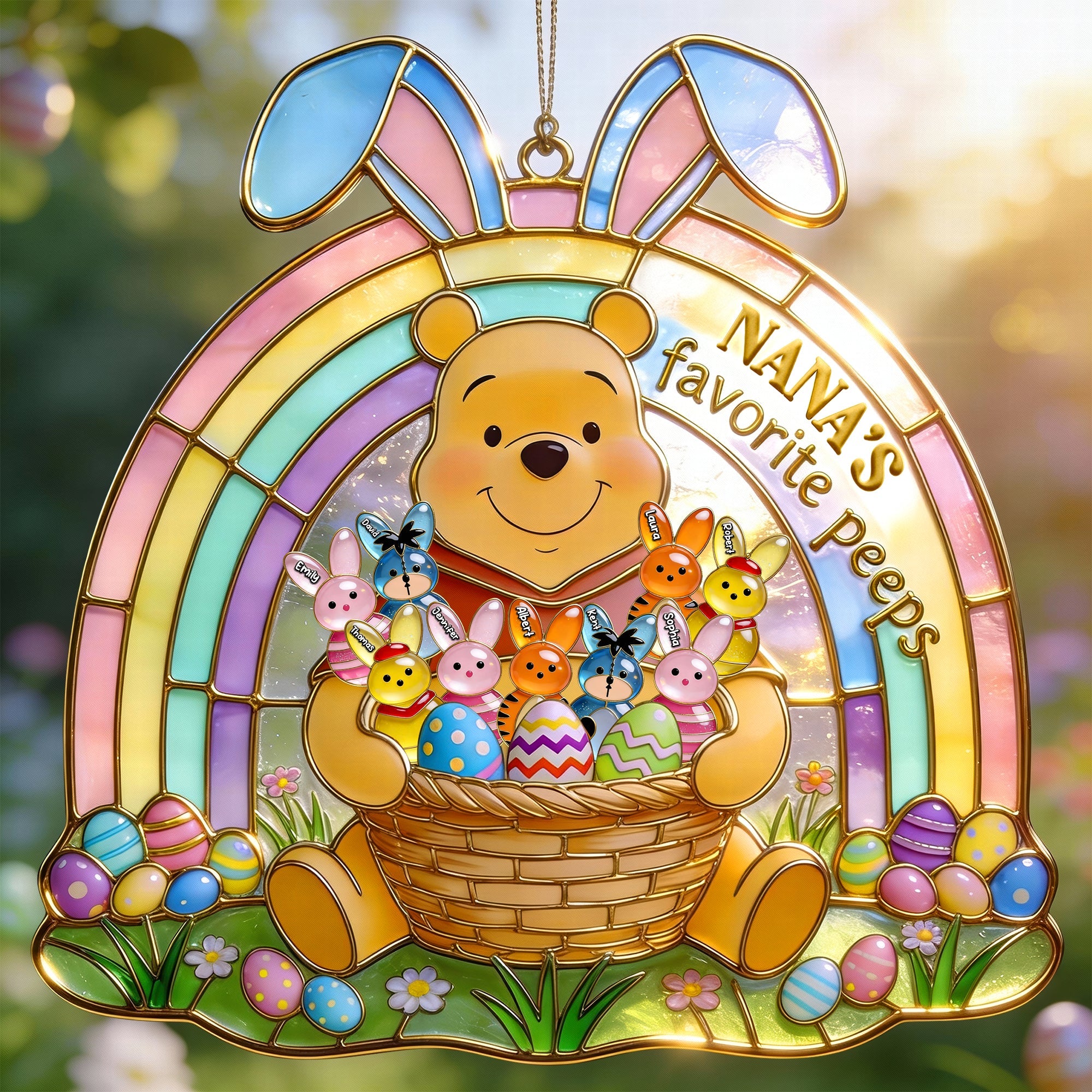 “Nana's Favorite Peeps” - Personalized Bright Easter Grandma Suncatcher - Gift for Grandma & Family