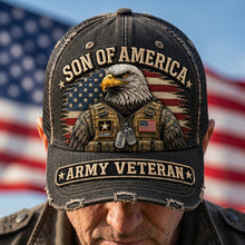 Load image into Gallery viewer, Son Of America Classic Cap - Personalized Gifts for Veterans Caps PopCulturePrints
