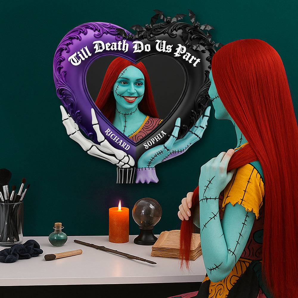 Till Death Do Us Part - Spooky Couple Mirror - Personalized Gifts for Couples Mirror PopCulturePrints