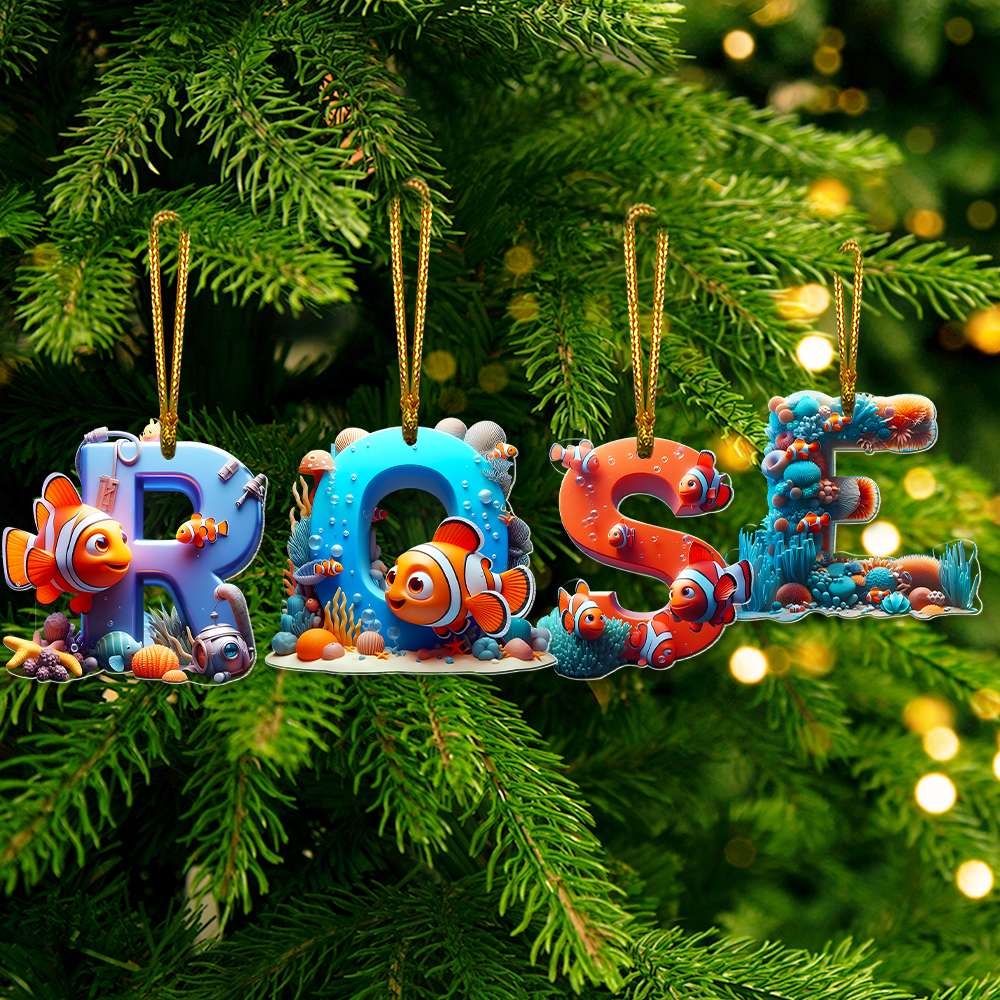 Personalized Movie Lover Christmas Ornaments - Custom Alphabet Letters Ornament PopCulturePrints