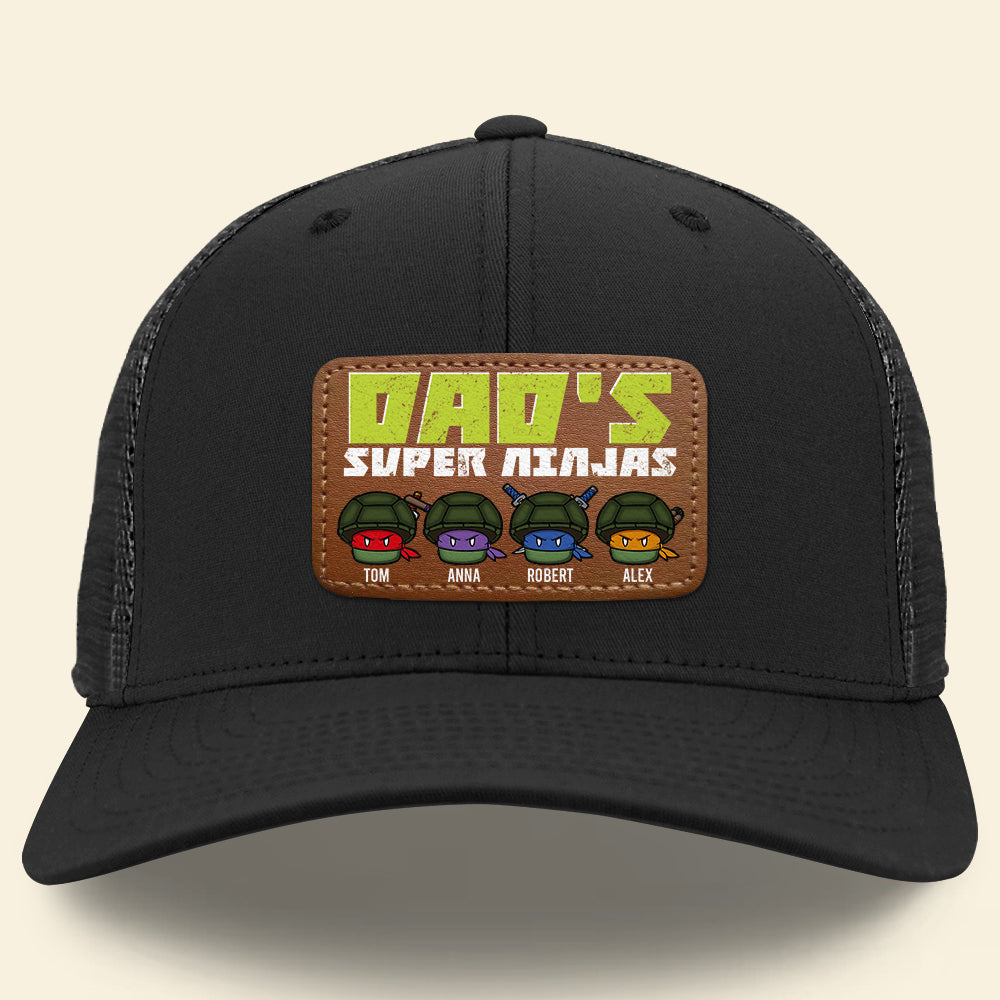 Customizable Dad's Ninja Crew Leather Patch Hat