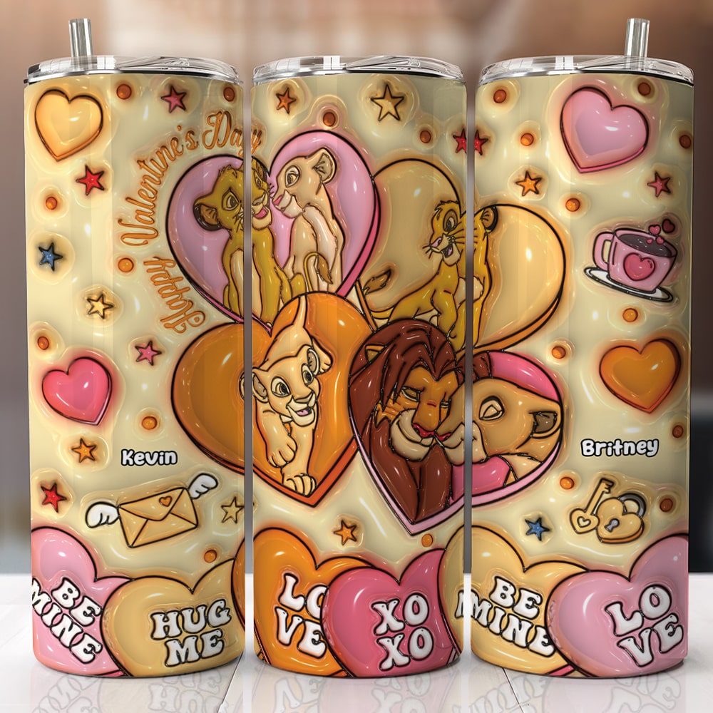 Personalized Tumblers for Couples - Happy Valentine's Day Gift Tumbler Cup PopCulturePrints