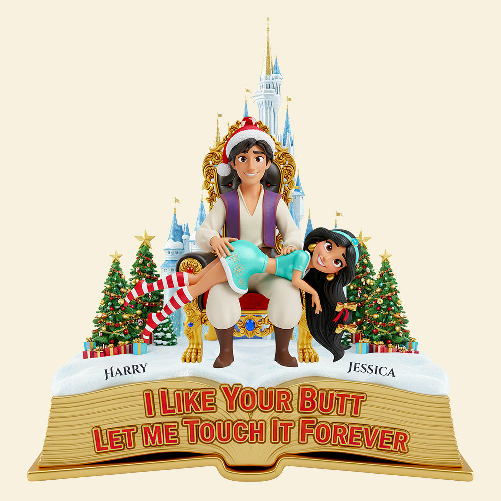 I Like Your Butt, Let Me Touch It Forever - Personalized Christmas Acrylic Plaque for Couples Shaped Plaques PopCulturePrints