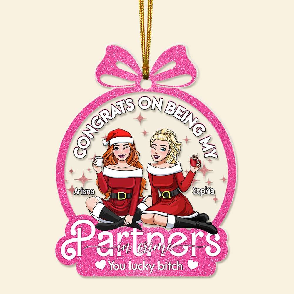 Custom Best Friends Christmas Ornament - Partners in Crime Ornament PopCulturePrints