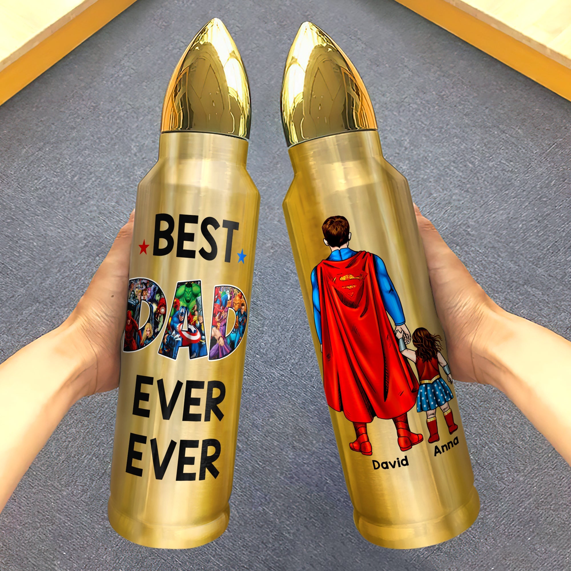 Personalized Best Dad Ever Bullet Tumbler Tumbler Cup PopCulturePrints