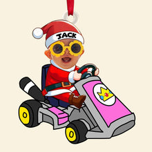 Load image into Gallery viewer, Custom Kid&#39;s Karting Photo Ornament - Personalized Christmas Gift Ornament PopCulturePrints
