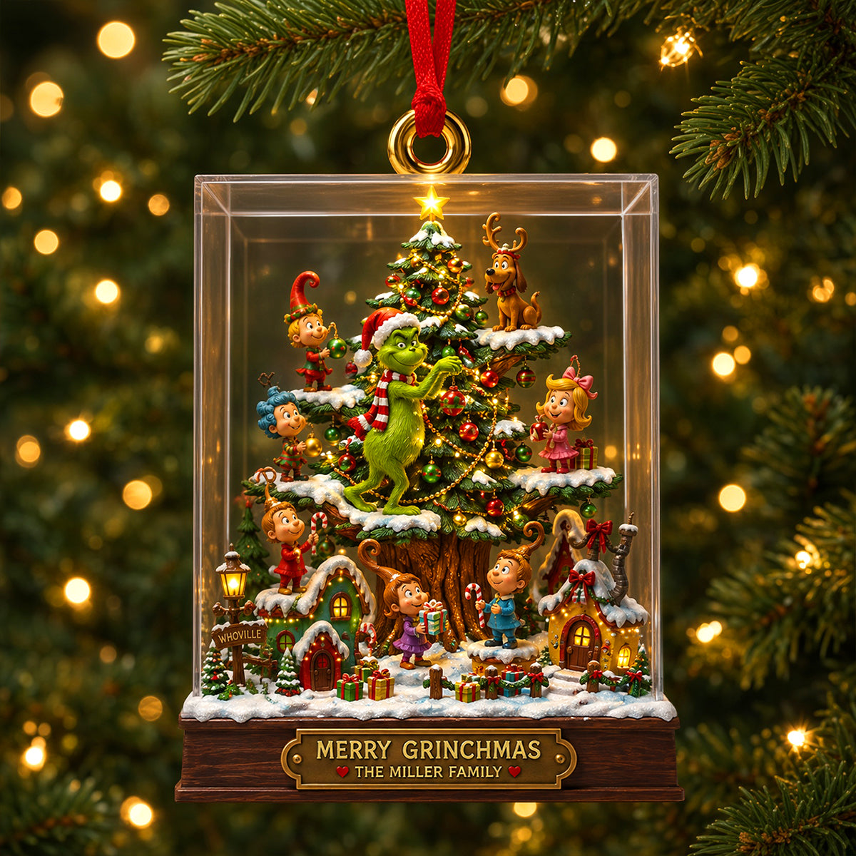 “Celebrate the Whimsical Spirit of Christmas!” - Personalized Family Acrylic Ornament - Custom Gift for Families, Friends, and Loved Ones
