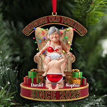 Load image into Gallery viewer, Growing Old Together - Personalized Frisky Old Couple Ornament for Christmas Ornament PopCulturePrints
