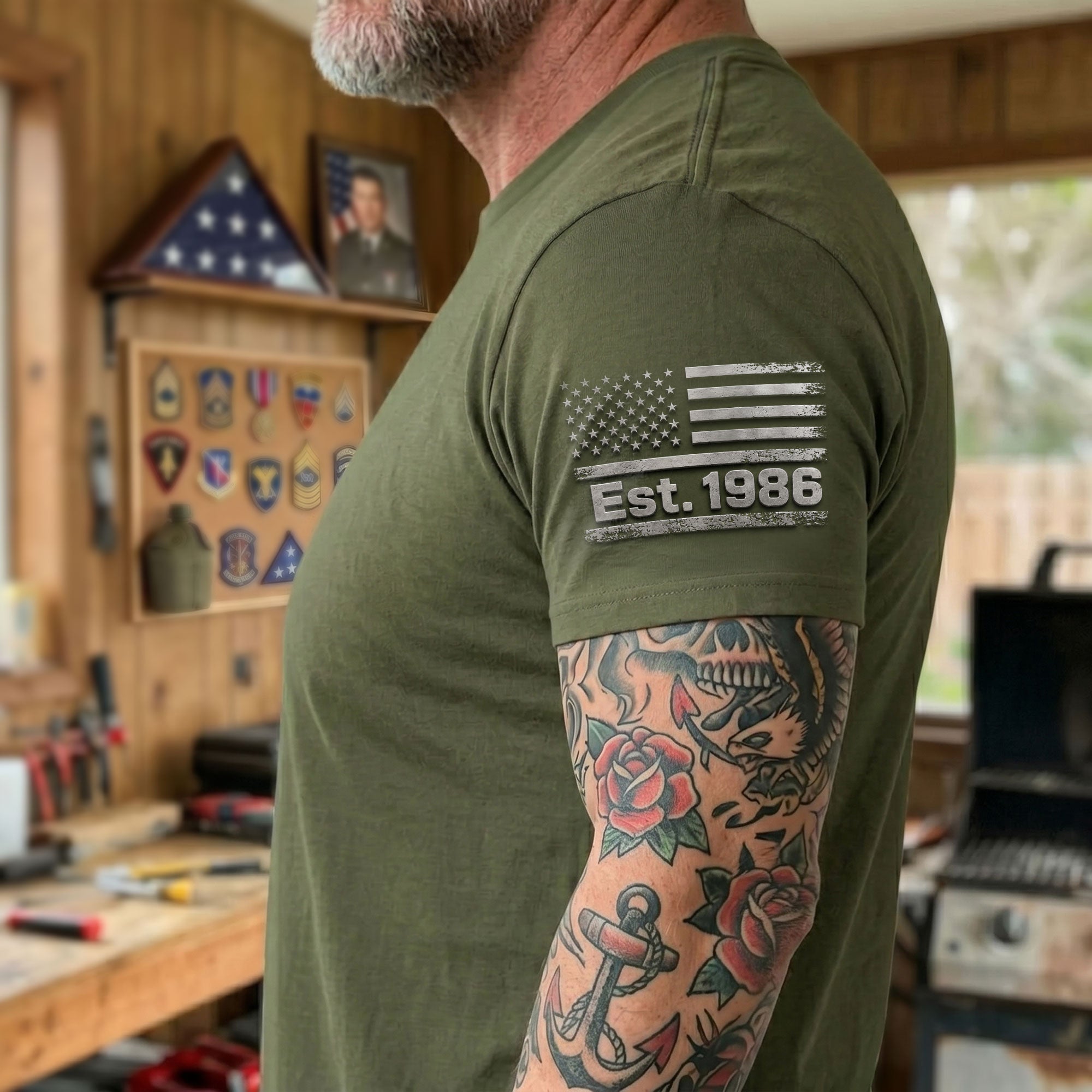 The Veteran. The Myth. The Legend. - Patriotic Veteran Dad Shirt - Personalized Gift For Dad, Grandpa & Veteran Dads AOP Products PopCulturePrints