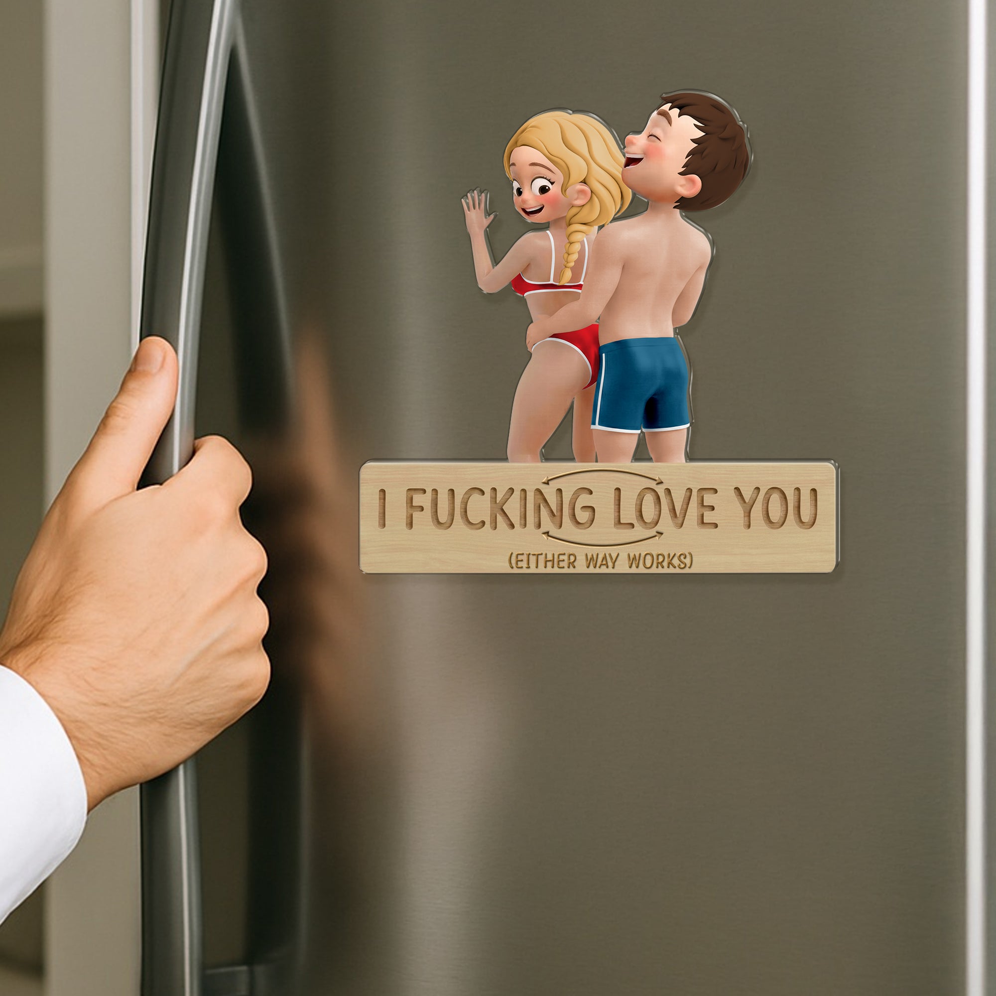 I FUCKING LOVE YOU Fridge Magnet – Personalized Gift for Couples Fridge Magnet PopCulturePrints
