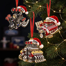 Load image into Gallery viewer, Rev Up the Holidays! Personalized Drag Racing V8 Engine Ornament - Perfect Gift for Racing Fans Ornament PopCulturePrints
