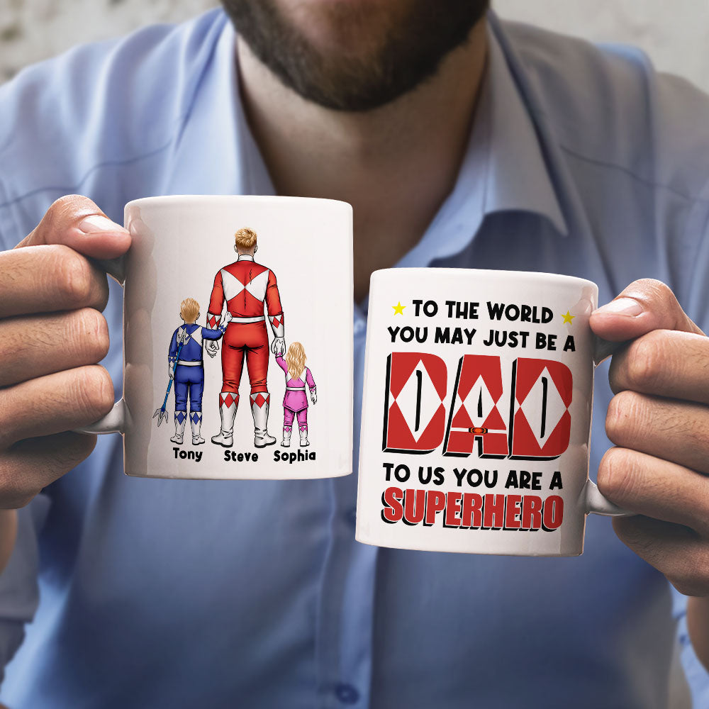 Personalized Superhero Dad Mug - Custom Names Coffee Mug PopCulturePrints