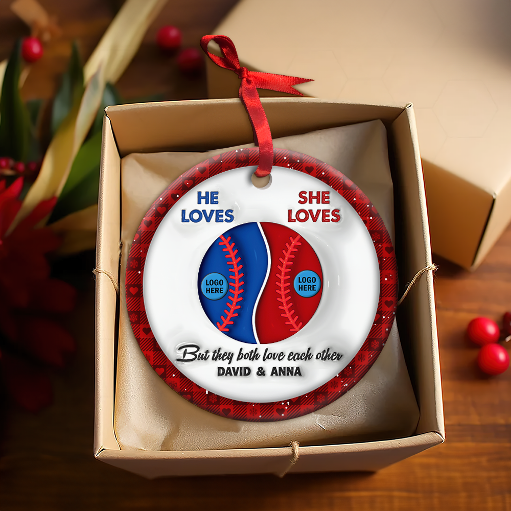 Custom Baseball Fan Christmas Ornament - Personalized Gift Ornament PopCulturePrints