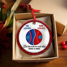 Load image into Gallery viewer, Custom Baseball Fan Christmas Ornament - Personalized Gift Ornament PopCulturePrints
