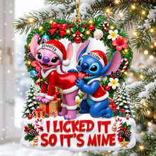 Load image into Gallery viewer, Playful Tropical Island Couple Ornament - A Fun Personalized Gift for Couples Ornament PopCulturePrints
