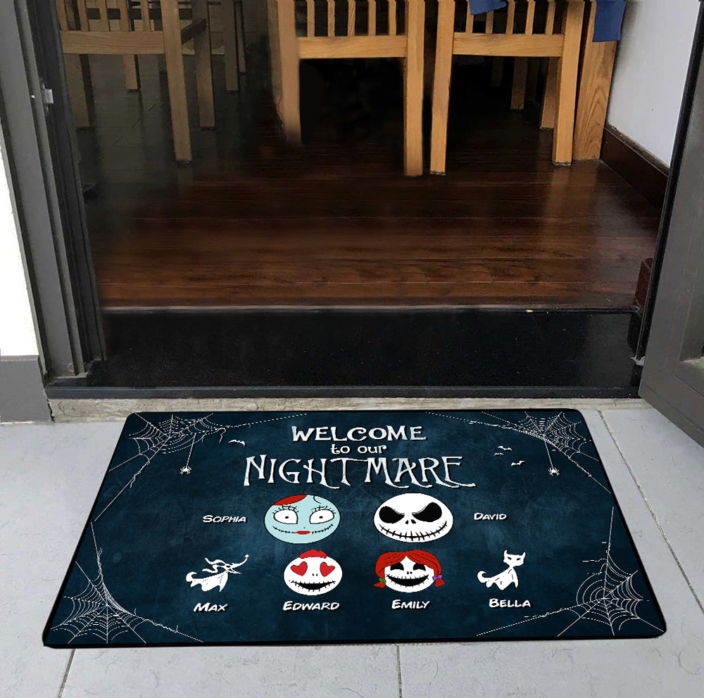 Personalized Welcome to Our Nightmare Family Doormat Doormat PopCulturePrints