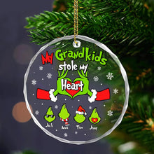 Load image into Gallery viewer, Custom Grandma Ornament - Grandkids Stole My Heart Design Ornament PopCulturePrints
