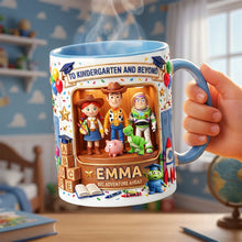 Load image into Gallery viewer, “To Kindergarten and Beyond” - Personalized Back To School Memory Accent Mug - A Perfect Gift for Kids

