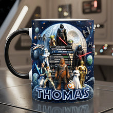 Load image into Gallery viewer, “May the Force Be With You” - Cosmic Coffee Accent Mug - Personalized Gift for Star Wars Lovers Coffee Mug PopCulturePrints
