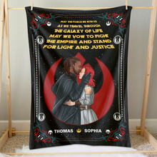 Load image into Gallery viewer, Personalized Galaxy Adventure Couple Blanket
