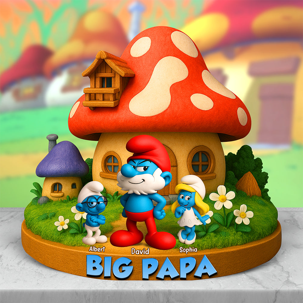 "Celebrate Dad with a Unique Touch - Big Dad Acrylic Plaque, Personalized Gift for Him" Shaped Plaques PopCulturePrints