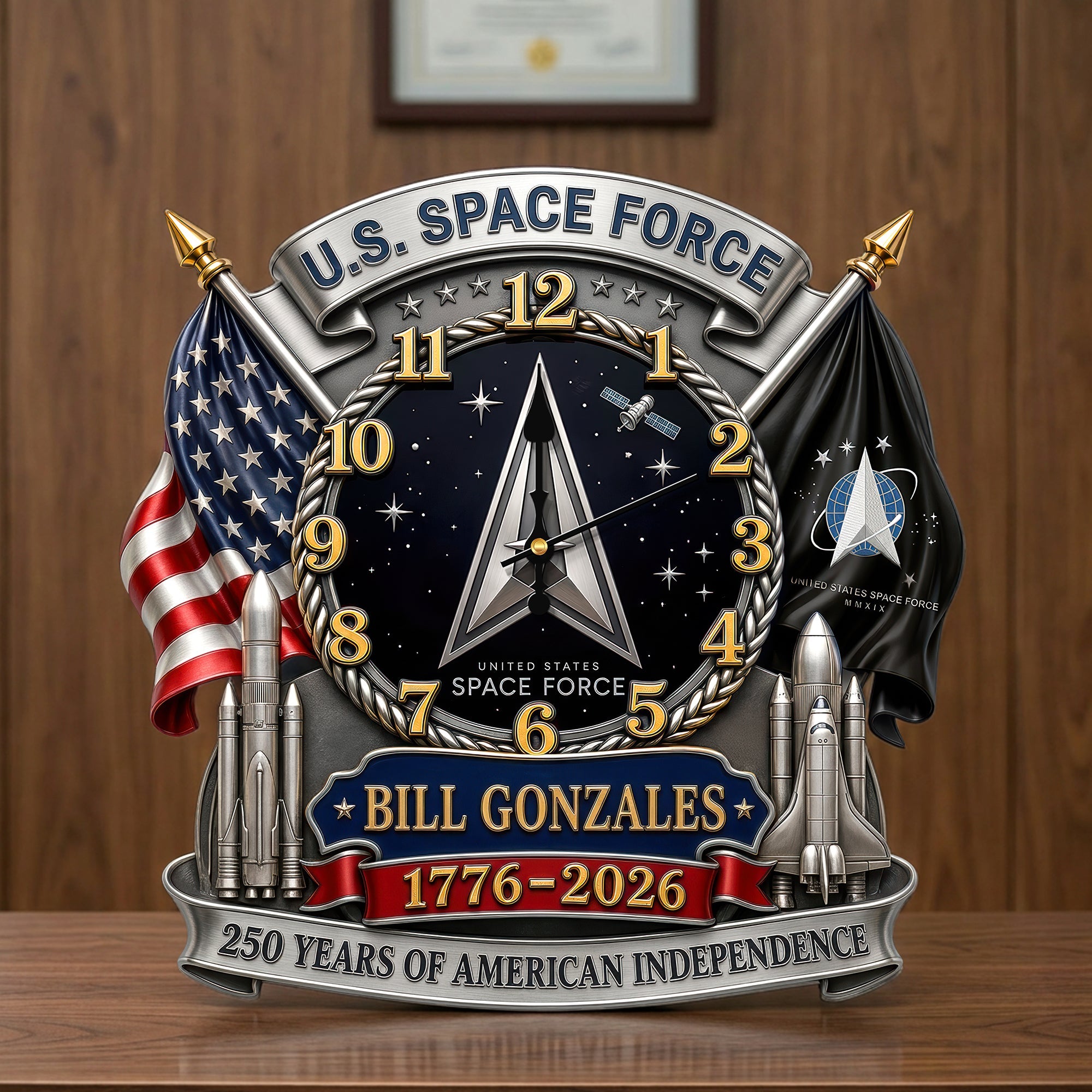 Celebrate Freedom: Personalized Pride of Veteran Wall Clock Hanging Wall Clock PopCulturePrints