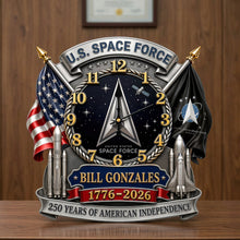 Load image into Gallery viewer, Celebrate Freedom: Personalized Pride of Veteran Wall Clock Hanging Wall Clock PopCulturePrints
