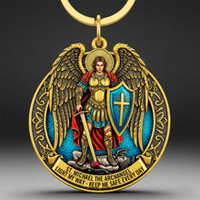 Load image into Gallery viewer, St. Michael the Archangel Keychain – Personalized Gifts for Catholics Keychains PopCulturePrints
