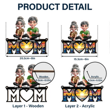 Load image into Gallery viewer, We Love You Mom - Personalized Mother Daughter Son 3D Cartoon Window Hanging Suncatcher Ornament Suncatcher Ornament PopCulturePrints
