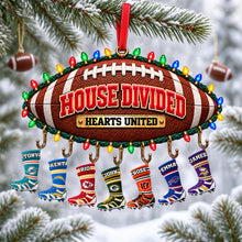Load image into Gallery viewer, Celebrate Love Across Rivalries - House Divided Christmas Ornament, Personalized Gift for Sports Lovers
