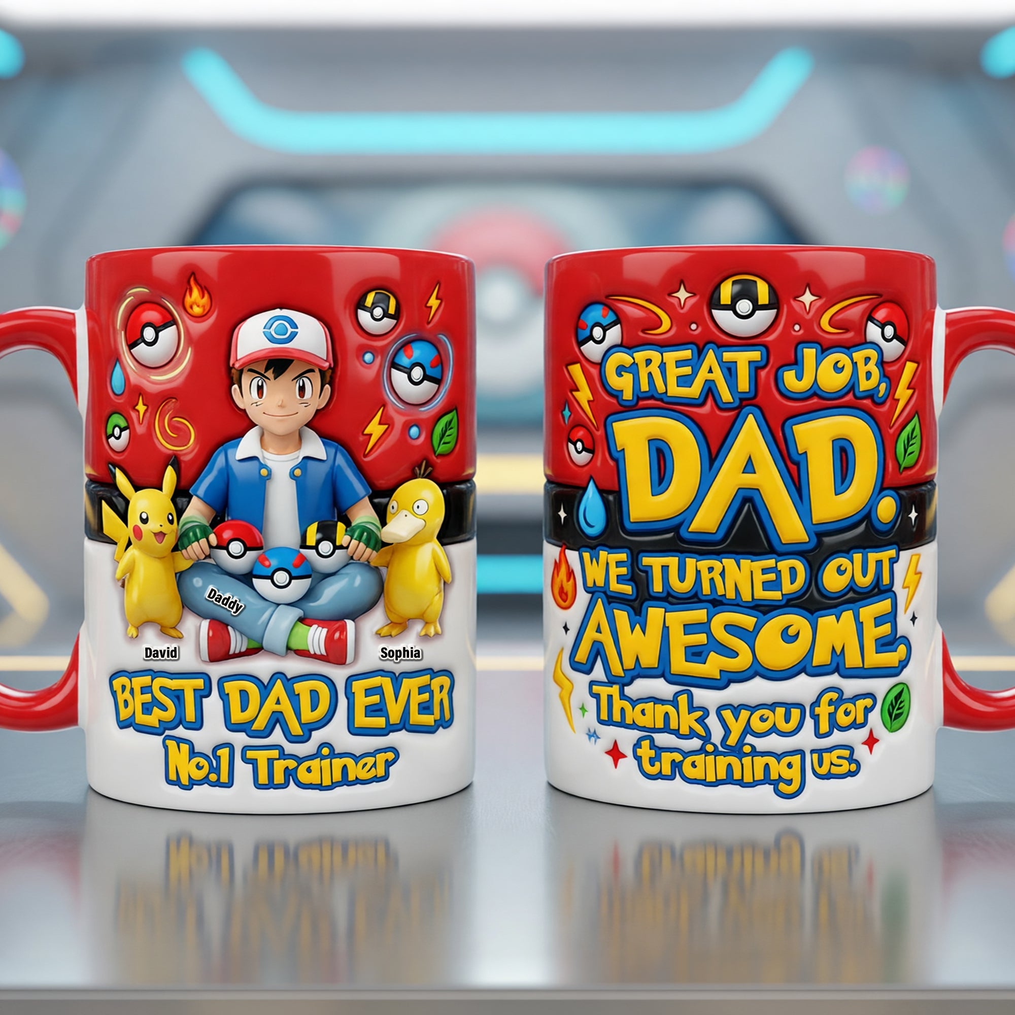 Best Dad Ever - No.1 Trainer Ceramic Mug, Personalized Gift for Dad Coffee Mug PopCulturePrints