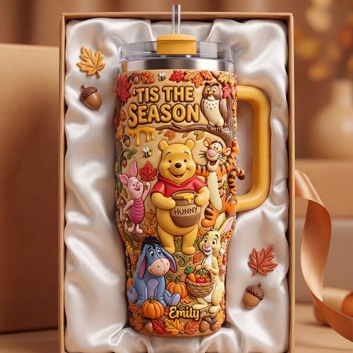 'Tis the Season: Cozy Woodland Autumn Colorful Tumbler - Personalized Gift for Friends and Family Tumbler Cup PopCulturePrints
