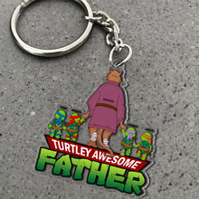 Load image into Gallery viewer, Personalized Turtley Awesome Father Keychain - Customized with Names
