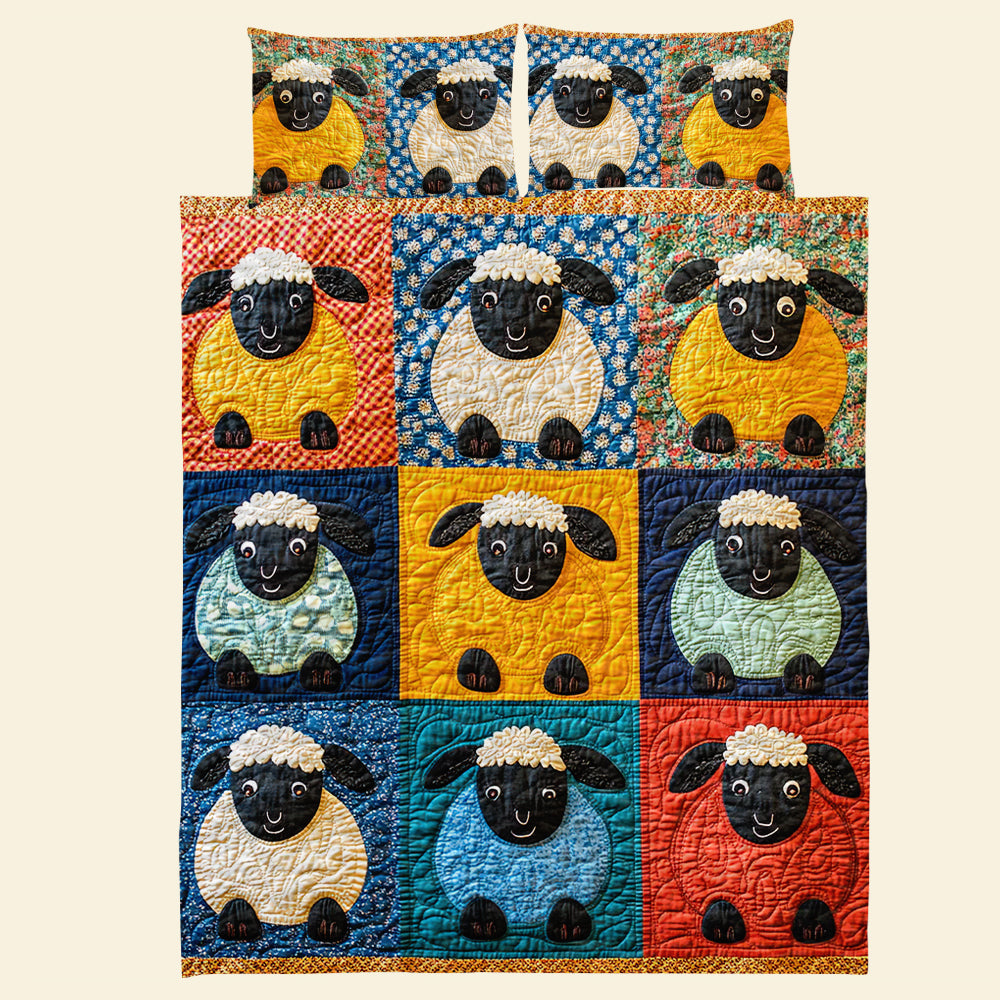 Custom Sheep Lover's Quilt Bed Set - Cozy Animal Theme Bedding Blanket PopCulturePrints
