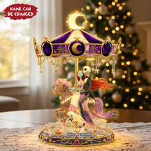 Load image into Gallery viewer, “Whimsical Love on a Carousel” - Personalized Custom Shape Acrylic Light Box - Perfect Gift for Couples and Loved Ones Light Box PopCulturePrints
