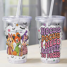 Load image into Gallery viewer, Personalized Halloween Tumbler for Horror Fans - Custom Hocus Pocus Design
