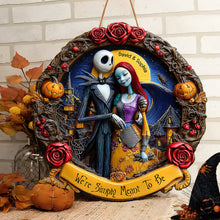 Load image into Gallery viewer, We're Simply Meant To Be - Personalized Horror Couple Wood Sign Wood Sign PopCulturePrints
